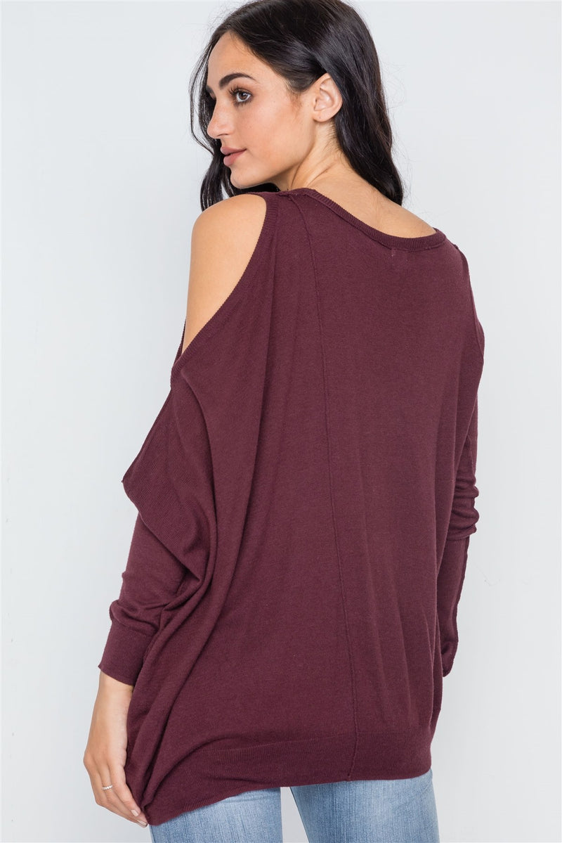 Asymmetrical Hem Seamed Sweater