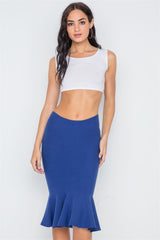 Ribbed Knit Midi Skirt