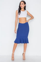 Ribbed Knit Midi Skirt