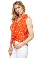 Floral Ditsy Knotted Sleeveless Top