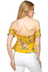 Floral Off Shoulder Crop Top