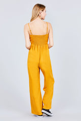 Button Down Cami Linen Jumpsuit