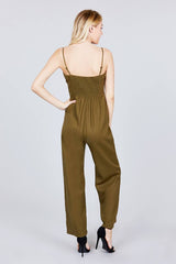 Button Down Cami Linen Jumpsuit