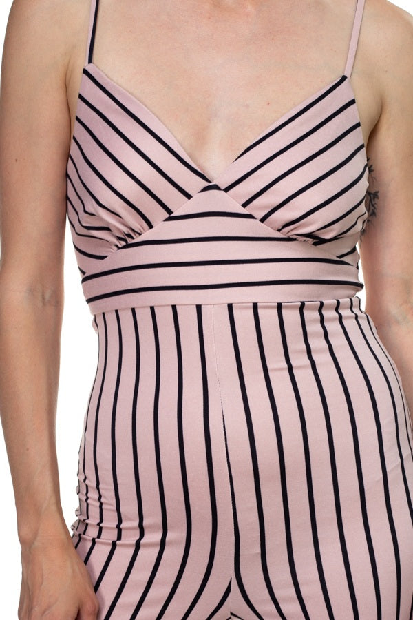 Stripe Sleeveless Jumpsuit