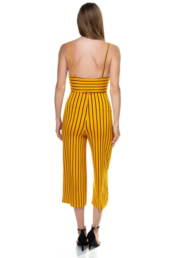 Stripe Sleeveless Jumpsuit