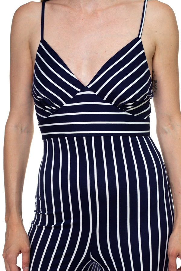 Stripe Sleeveless Jumpsuit