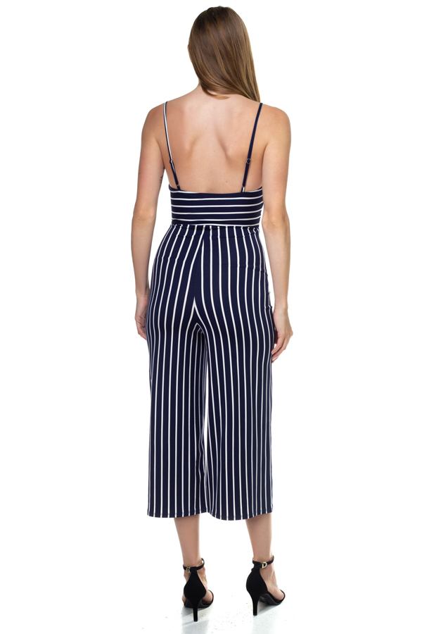 Stripe Sleeveless Jumpsuit