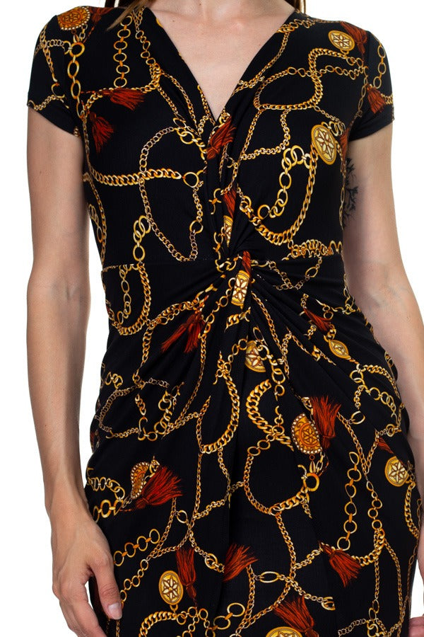 Baroque Print Maxi Dress