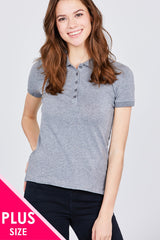 Classic Jersey Spandex Polo Top