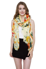 Soft Bold Floral Print Oblong Scarf