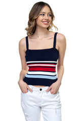 Stripe Sweater Cropped Top
