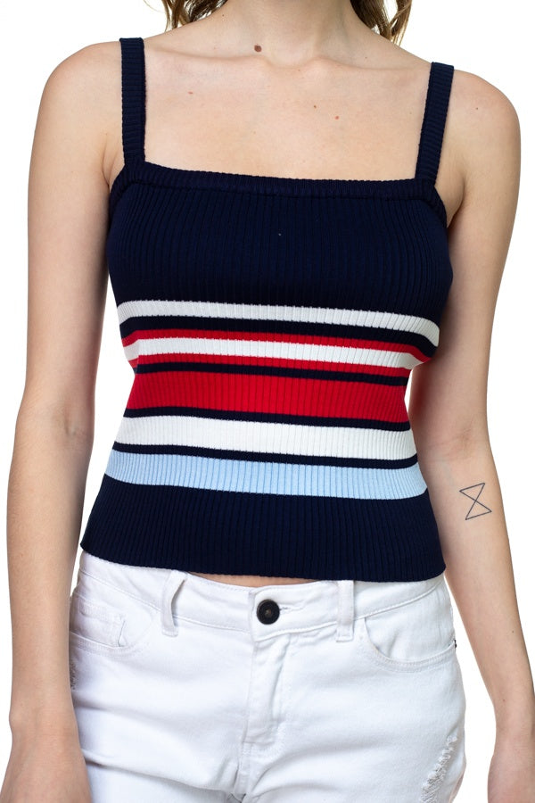 Stripe Sweater Cropped Top
