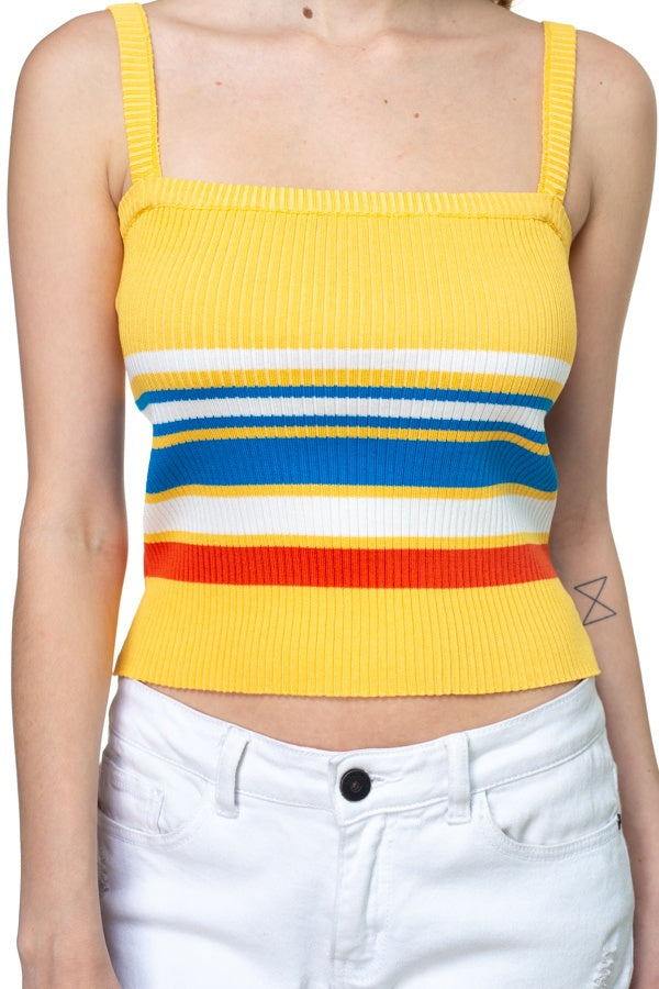 Stripe Sweater Cropped Top