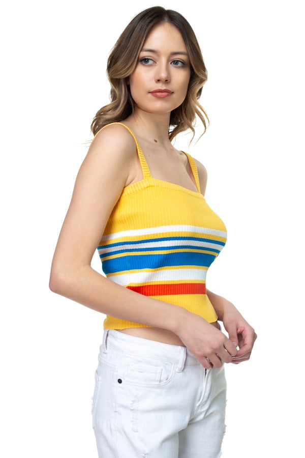 Stripe Sweater Cropped Top