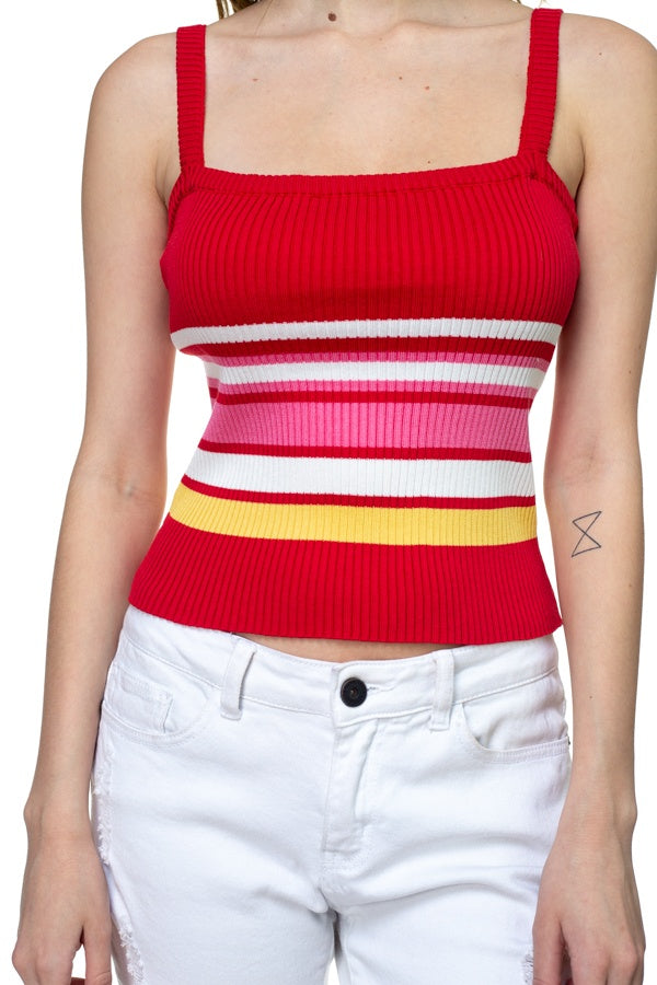 Stripe Sweater Cropped Top