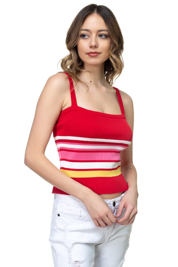 Stripe Sweater Cropped Top