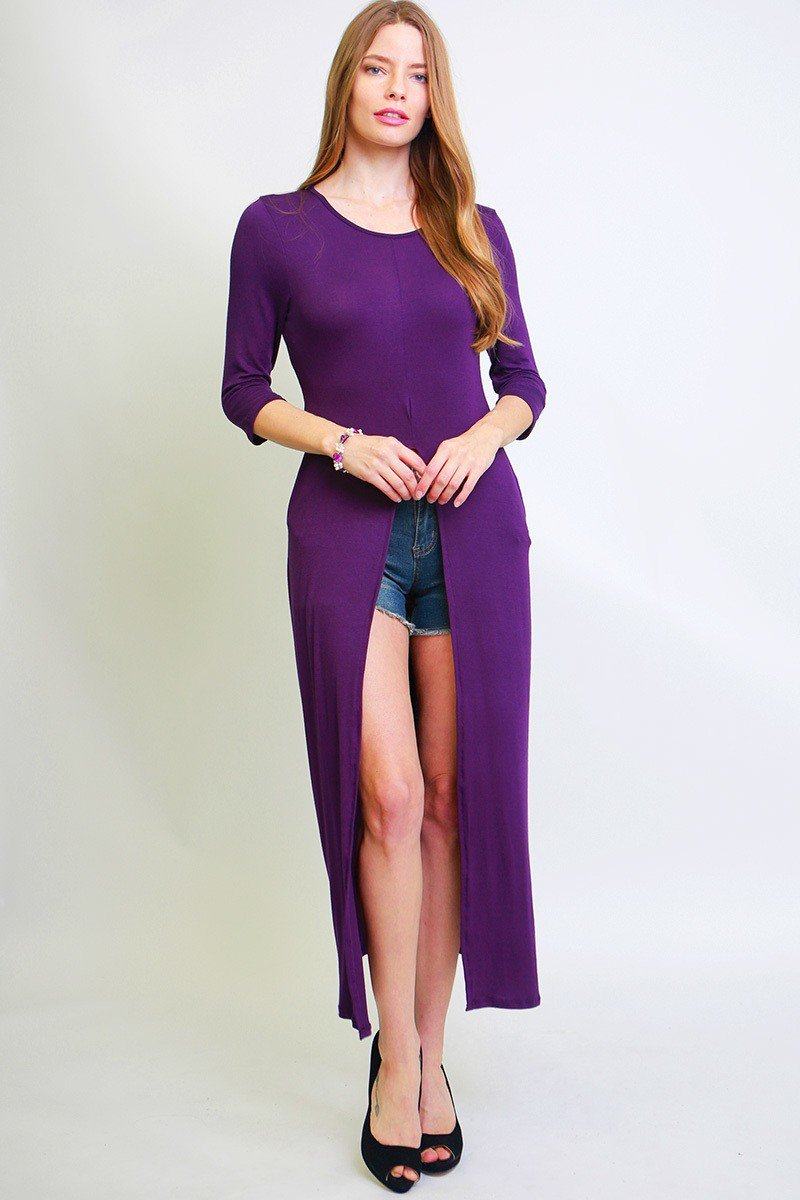 Solid Long Body Tunic Top