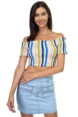 Off Shoulder Smocked Top