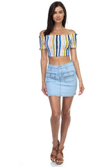Off Shoulder Smocked Top