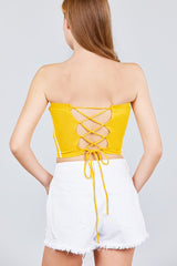 Back Open W/cross Strap Contrast Side Stripe Tue Top
