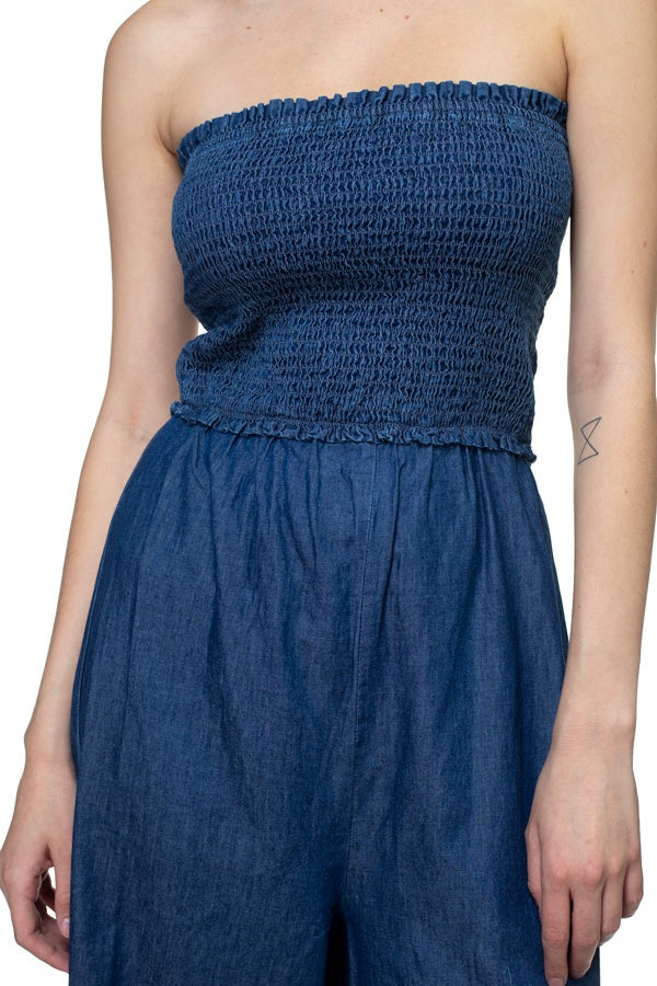 Smocked Tube Top Jumpsuit