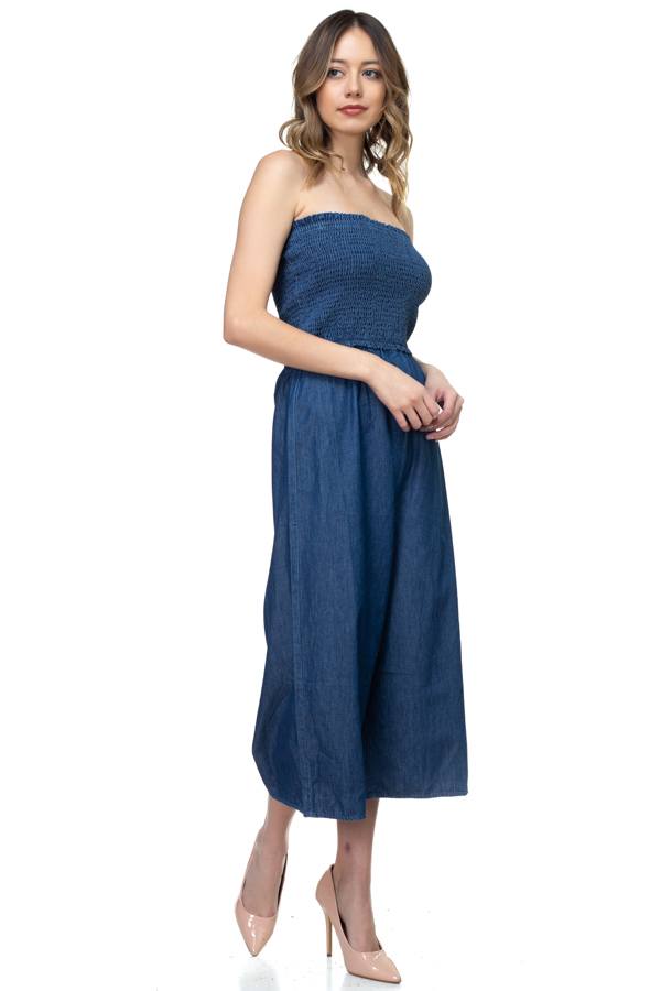 Smocked Tube Top Jumpsuit