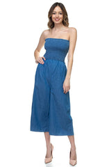 Smocked Tube Top Jumpsuit