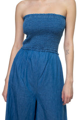 Smocked Tube Top Jumpsuit