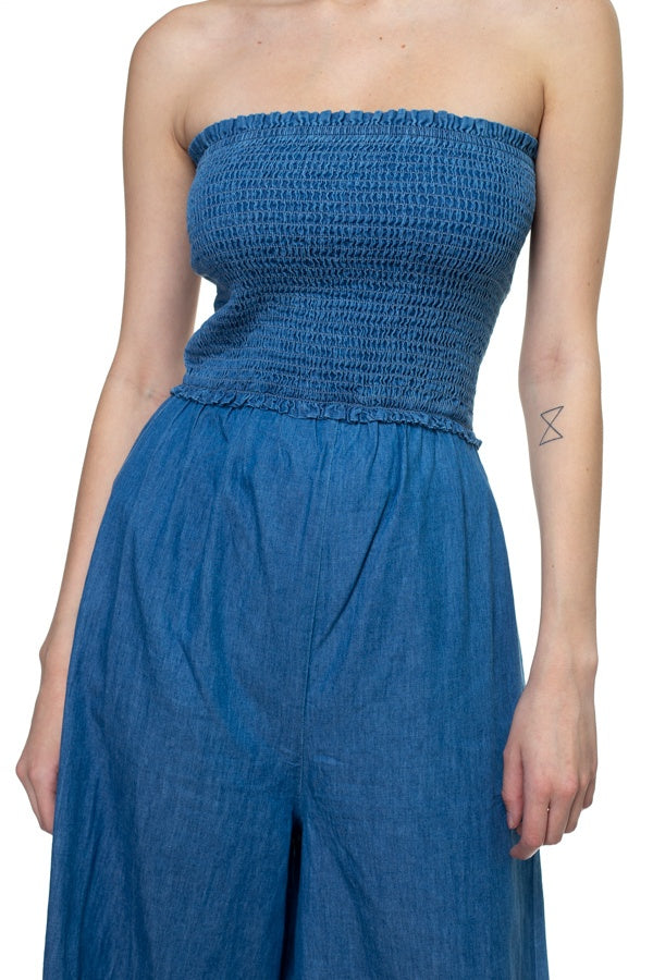 Smocked Tube Top Jumpsuit