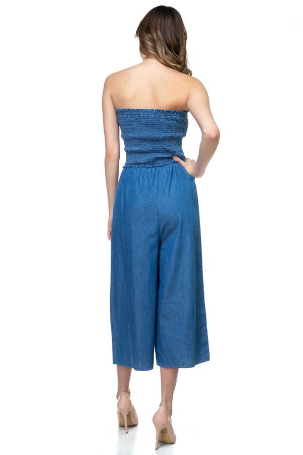 Smocked Tube Top Jumpsuit