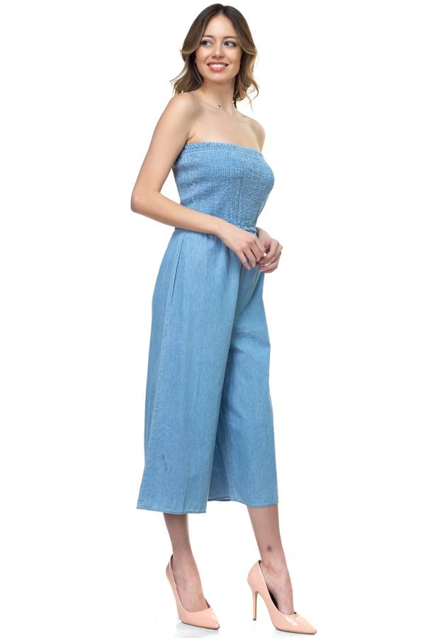 Smocked Tube Top Jumpsuit