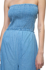 Smocked Tube Top Jumpsuit