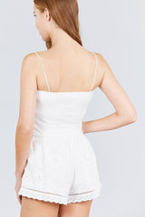 Button Down Elastic Strap Tube Rayon Spandex Rib Knit Top
