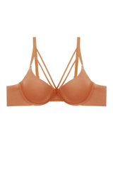 Glittery Fabric Strap Cross Front Bra