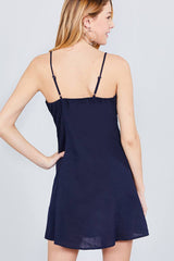 Button Down Cami Linen Mini Dress