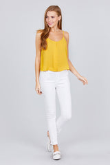 Front Button Cami Woven Top