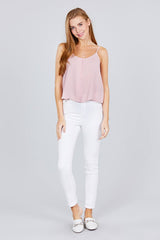 Front Button Cami Woven Top