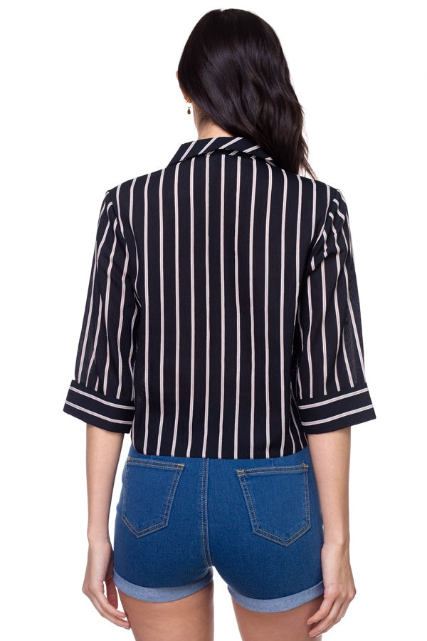 Stripe Knot Top Shirt