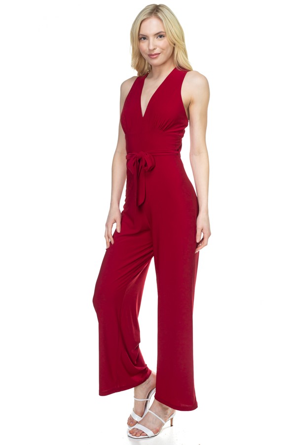 Strapless Belted Jumpsuit