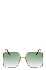 Color Metal Uv400 Square Sunglasses