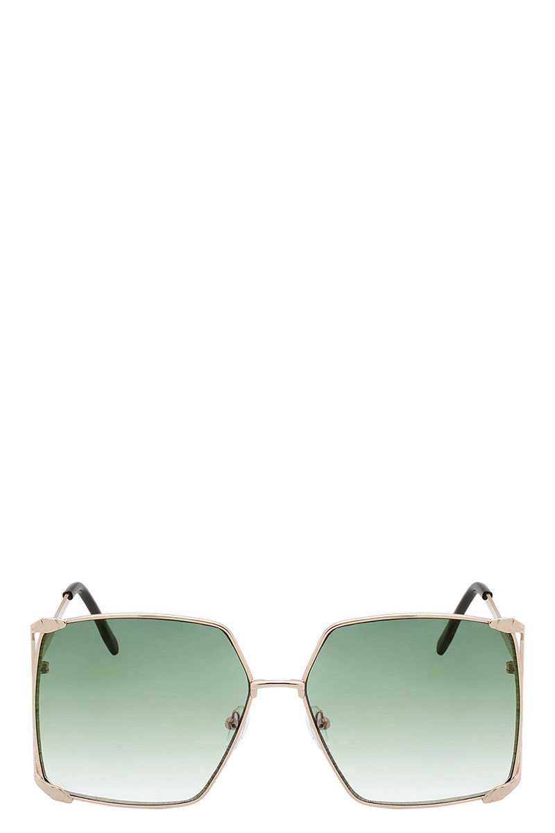Color Metal Uv400 Square Sunglasses