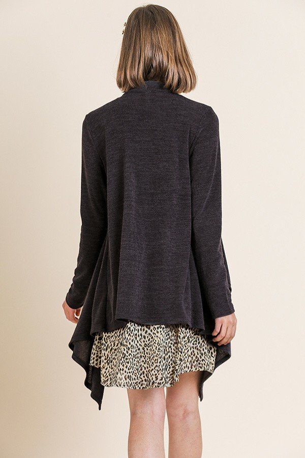 Soft Knit Long Sleeve Open Front Cardigan