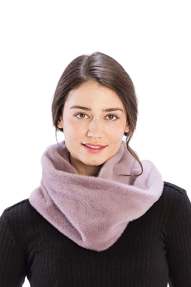 Solid Color Faux Mink Fur Infinity Scarf