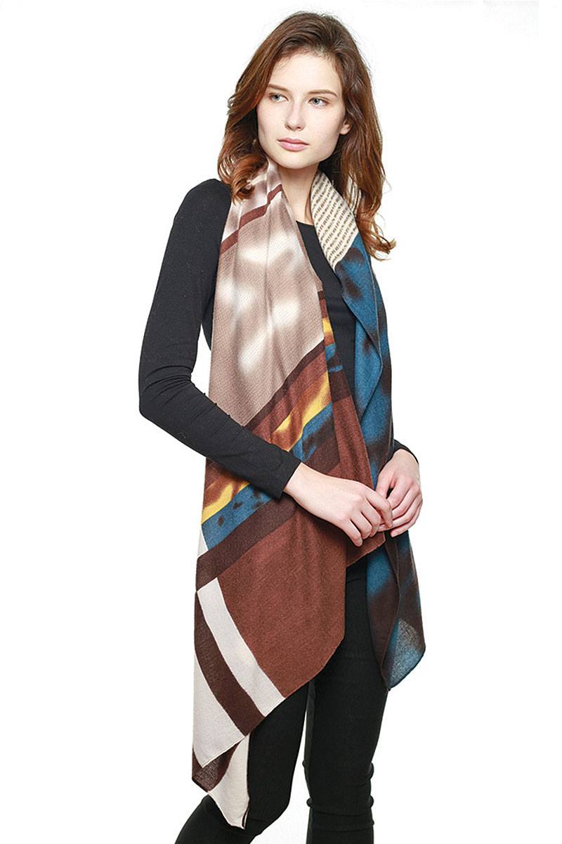 Multi Vivid Square Pattern Scarf