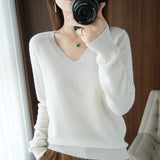 Autumn Winter New cashmere Sweater Woman V-Neck