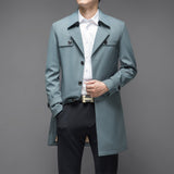 Autumn Men Long Trench Coats Superior Quality Male Fashion Outerwear