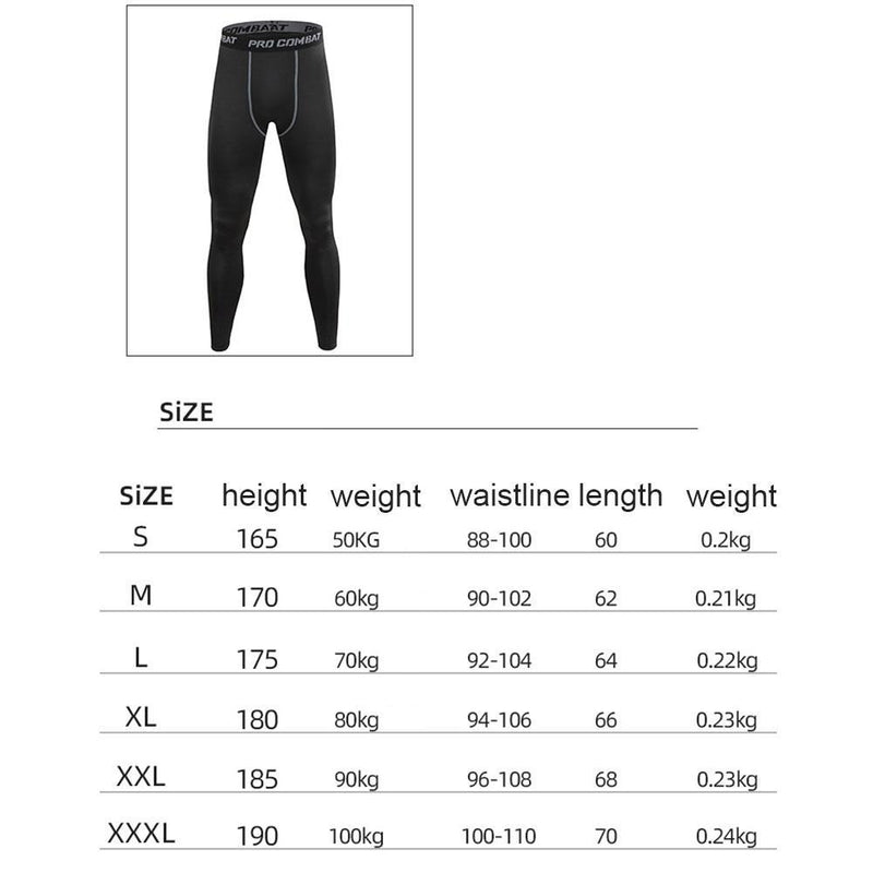 Men Compression Tight Leggings High Waist Lift Pants Fitness