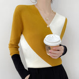Women's Cashmere Sweater Colorblock Sweater Women's
