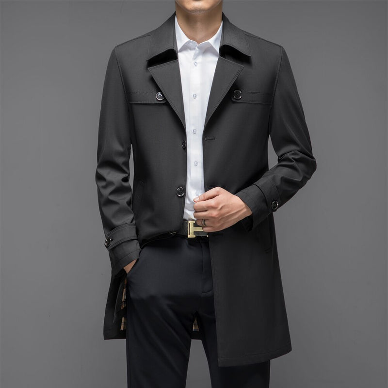 Autumn Men Long Trench Coats Superior Quality Male Fashion Outerwear