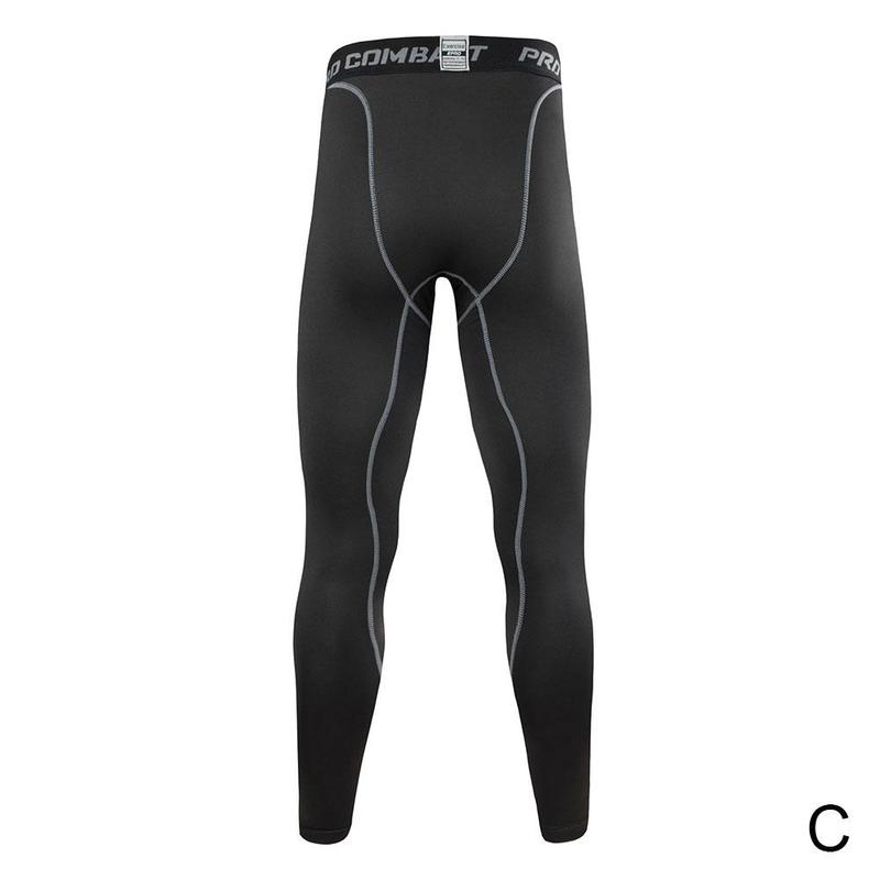 Men Compression Tight Leggings High Waist Lift Pants Fitness